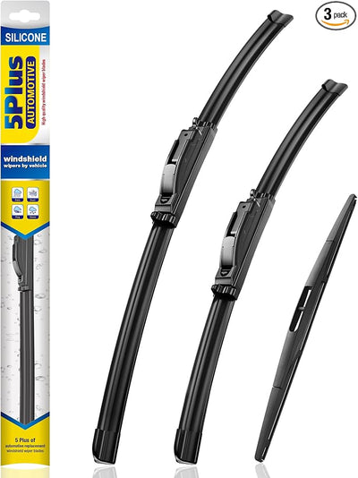 5 PLUS Silicone Windshield Wipers Replacement for 2008-2003 Honda Pilot Wiper Blades(3 PCS),Water Repellent Automotive Replacement Windshield Wiper Blades for My Car -24"/21"/14"