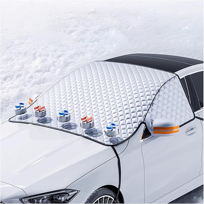 Windshield Snow Cover for Lincoln MKX Hybrid 2011–2015 2012 2013 2014, Magnetic Windshield Protector, Winter Frost Hail Guard, Coverage for Side Windows and Rearview Mirrors