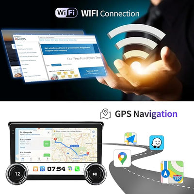 Car Radio for Dodge Challenger & Avenger 2008-2014 Stereo Replacement Dual Knob Upgrade 10.1” Android 13 Touch Screen Wireless CarPlay & Android Auto Head Unit GPS Bluetooth 5.0 WiFi DSP SWC FM/AM 64G
