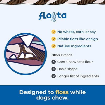 N-Bone Flossta Dual Action Dental Chews for Dogs, Unique Twist Shape for Deep Teeth Cleaning and Proactive Dental Care, Pumpkin Flavor, 15 Count 12-oz Bag