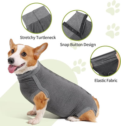 Dotoner Dog Surgery Recovery Suit Dog Suit for Male Female Neuter Anti-Lick Abdominal Wounds Bite Protective Outfit Alternative E-Collar & Cone Breathable Spay Suit for Medium Large Dogs