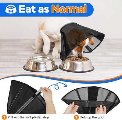 Breathable Mesh Dog Cone Collar for Surgery, Soft Elizabethan Recovery Alternative to Stop Licking,Pet Neck Collar for Large Medium Small Breeds, M