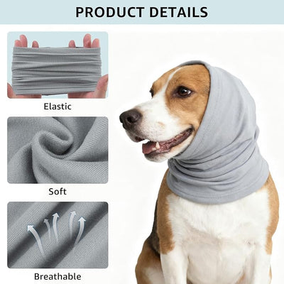 SCENEREAL Dog Calming Band Hoodie No Shake Ear Wraps Muffs, Anxiety Relief Quiet Dogs Head Covers, Noise Protection Grooming Thunder Christmas Fireworks Bathing Drying