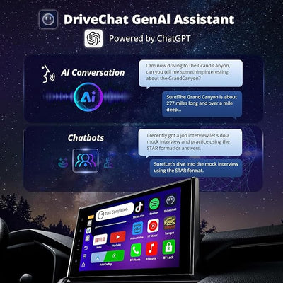 AI CarPlay Box Dual-WiFi Wireless CarPlay&Android Auto Adapter | Built-in Android Multimedia System, Video & Music Apps, Navigation, AI Voice, Support Factory Wired CarPlay/Android Auto