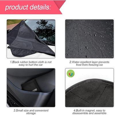 LoyaForba Car Magnetic Windshield Snow Cover for Ice, All Weather Application Windshield Cover, Snow and Wiper Protector for Most Cars, SUVs, Vans, Winter Car Front Window Accessories