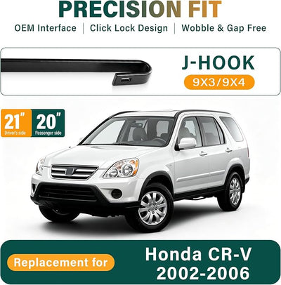 Windshield Wiper Blades Replacement for Honda CRV CR-V 2002 2003 2004 2005 2006,Original Equipment Replacement Front Rear Wiper Blade Set - 21" 20" 10" (Set of 3)