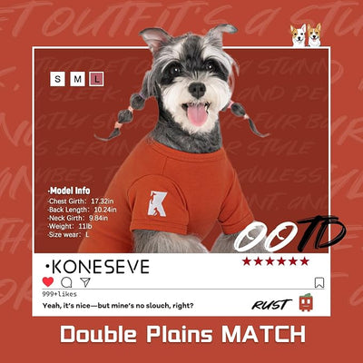 Koneseve Dog Shirt Soft Cotton Stretchy Clothes for Medium Large Dogs 2-Pack Rust & Mist Green 4XL