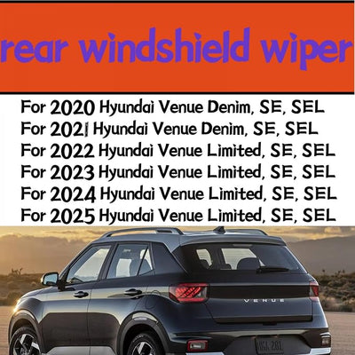 rear wiper blade For Hyundai Venue 2020 2021 2022 2023 2024 2025 Limited SE SEL Denim back Rear windshield wiper blade