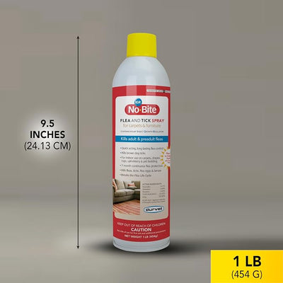Durvet No Bite IGR Flea and Tick Spray, 16 Ounces, for Carpets and Furniture
