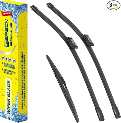 GSPSCN 3 Wipers Replacement for Volvo XC60 2017-2012，C30 2013-2011 Original Equipment Windshield Wiper Blades 26"+20"+14" (set of 3) Top Lock