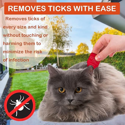 Tick Remover Tool, Quick and Safe, and Reliable Suitable for Pets, Animals, and Humans, Essential Remover Tool for Portable Outdoor Living (5 Pack Orange Red Blue Green Silver)
