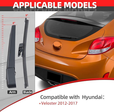 OTUAYAUTO Rear Windshield Wiper Arm Blade Kit - Replacement for Hyundai Veloster 2012-2017 - [New] OEM # 988112V000