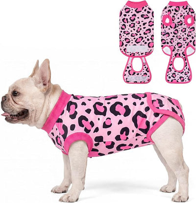 cyeollo Dog Recovery Suit Female, Breathable Surgery Suit for Dogs Female After Spayed, Soft Surgical Body Suit Dog Onesie, E-Collar & Cone Alternative, Anti-Licking Wound Surgery Clothes, Leopard S