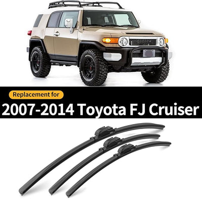 Front and Rear Windshield Wipers for Toyota FJ Cruiser 2007-2014 | Quiet and Streak-Free Front and Back Wiper Blades Assembly All-Season OEM Automotive Replacement Accessories