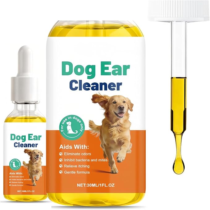 Dog Ear Drops for Infection & Yeast – Ear Meds for Dogs, Itch & Wax Removal, Shaking Head Relief, Alcohol-Free Ear Cleaner for Puppies | 1 oz