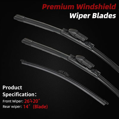 OTUAYAUTO Windshield Wiper Blades Replacement for BMW X5 2019-2023 | 26"+20"+14" Top Lock Front and Rear Wipers Set (Pack of 3)