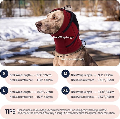 IECOii Dog Ear Muffs for Anxiety Relief in Fireworks(Red,X-Large) | Adjustable Breathable No Shake Dog Ear Wraps Hematoma for Noise Protecion Ear Wrap for Large Dogs Thunderstorms Grooming