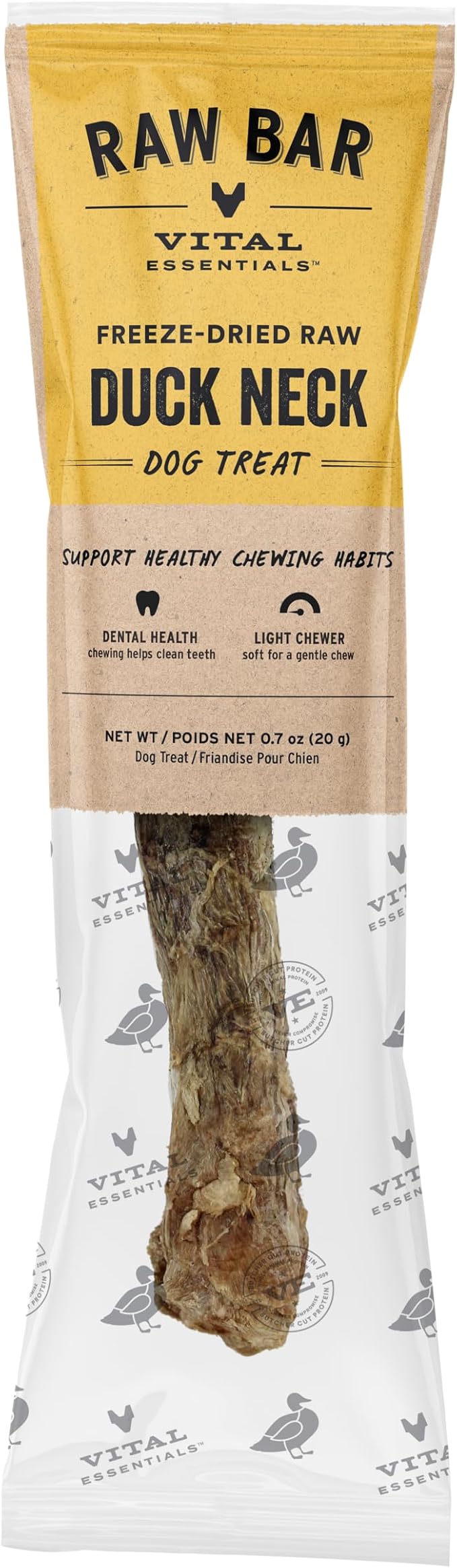 Freeze-Dried Raw Duck Neck Dog Treat & Natural Chew, 1-Pack | Single Ingredient Dog Treat for Light Chewers | Made in USA