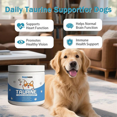 Doggy Supps Taurine, Taurine Powder for Dogs, Promotes Energy, Vitality & Shiny Coat, Easy-to-Serve Formula, 200 Grams