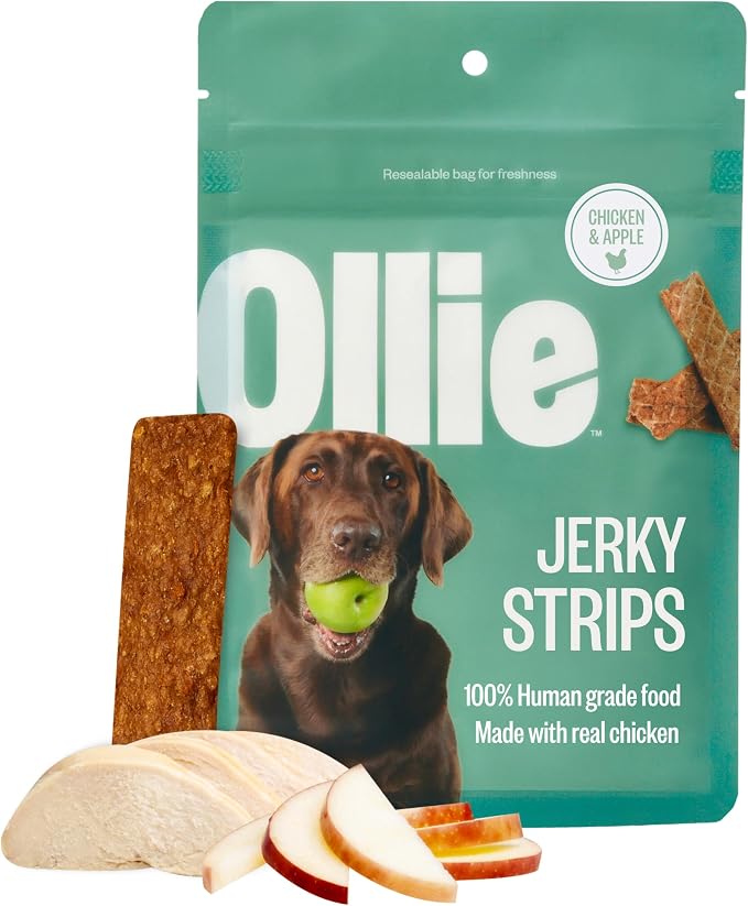 Chicken and Apple Jerky Dog Treats, 5 oz Pack of 1, All Natural, Healthy Snacks, Made with Real Meat, Human Grade, for Dogs