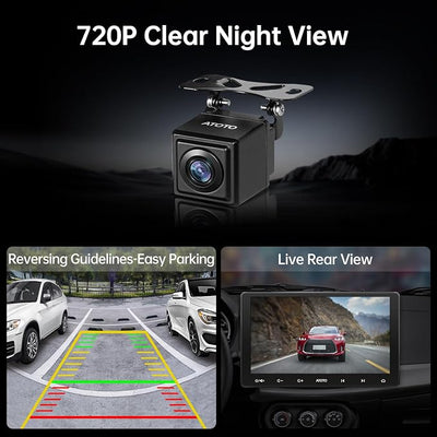 ATOTOZONE AC-HD02LR 720P HD Backup Camera with Live Rear View,150º Wide-Angle,Night Vision, IP67 Waterproof,Only Compatible with A5, A6, F7, S8, X10,V10 Series