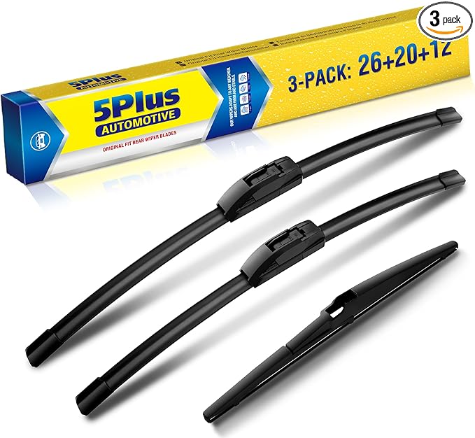 5 PLUS Custom-Fit Wipers fits Toyota Highlander 2008-2019 Windshield Wipers | 26"+20"+12" Front Rear Wipers Set,OEM Original Equipment Replacement,All-Seasons,Streak-Free Wiping,Quiet Clear Visibility