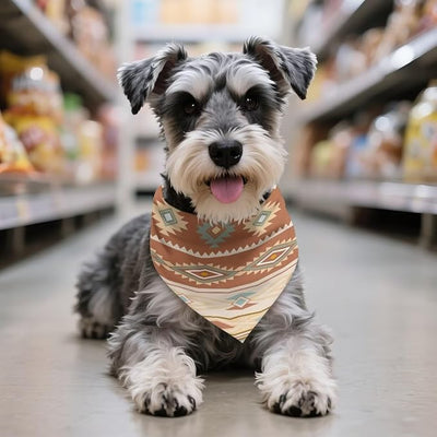 KEIAHUAN Aztec Tribal Style Dog Bandanas Reversible Triangle Dog Scarf Adjustable Puppy Bib Handkerchief Accessories for Small Medium Large Dogs