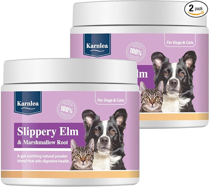 Slippery Elm & Marshmallow Root Powder 100g (2 Pack) | 100% Natural Digestive Aid for Dogs | Soothing Support | Tree Barks Powder for Dogs & Cats | Tummy Settler Diarrhoea Relief