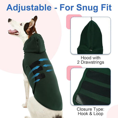 Dog Calming Vest, Dog Anxiety Vest with Ear Wrap to Reduce Noise Stress, Anxiety Jacket for Dogs, Dog Compression Shirt Anxiety for Separation, Fireworks, Vet Visits (DarkGreen, XS)