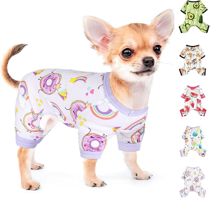 Dog Pajamas Pjs Soft Stretchy Dog Clothes for Small Dogs Girl Boy Medium Size Dogs Spring Summer Puppy Clothes Doggie Onesies Cat Pet Jammies Outfit