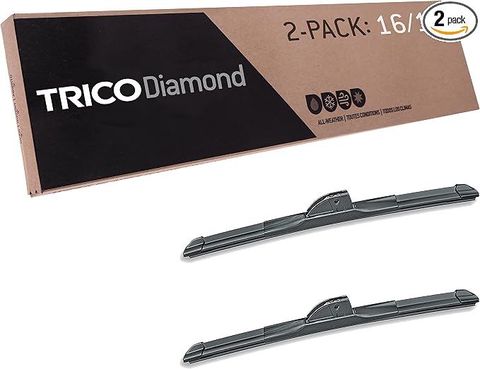 TRICO Diamond 16" + 16" Super Premium Automotive Replacement Windshield Wiper Blades (Set of 2), Passenger and Driver Side All-Weather Beam Wiper Blades for Select Vehicle Models (Item #25-1616)