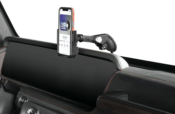 WeatherTech WindshieldFone - Universal Windshield-Mounted Car Phone Holder - Silver Billet Knobs