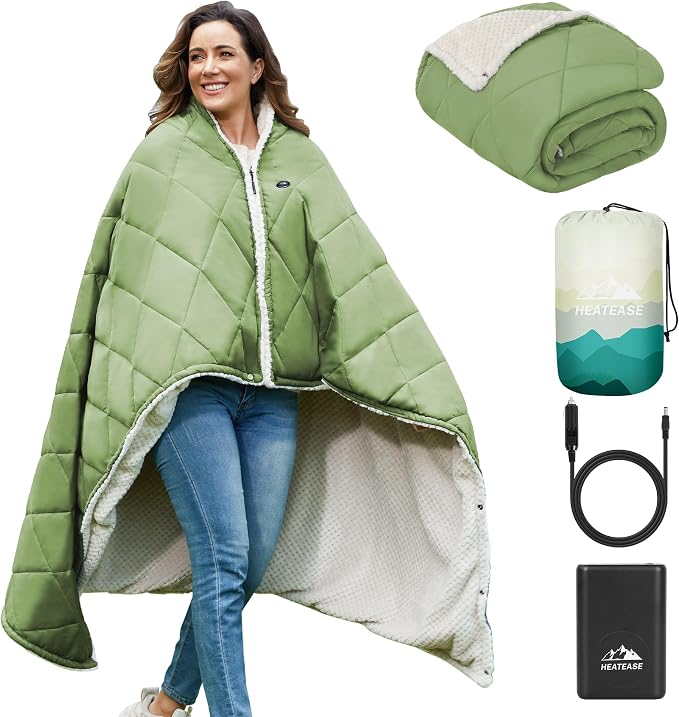 Heated Blanket Battery Operated,Portable Heated Throw Shawl Poncho