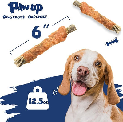 PAWUP Dog Treat Chicken Wrapped Cod Skins, Fish Chews Rolls for Medium Dogs, Healthy, Rawhide-Free, 12.5 oz