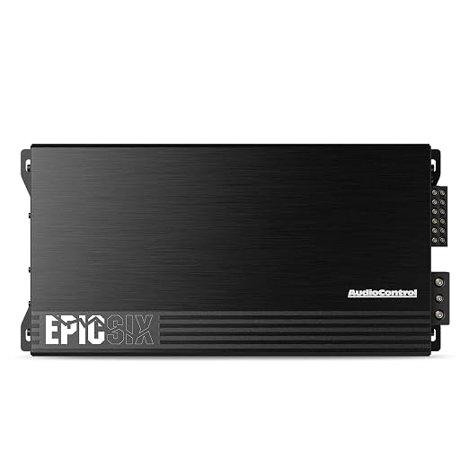 AudioControl EPICSIX 6-Channel 1200W RMS Digital Class D Full-Range Car Audio Amplifier, Compact High-Power, High/Low Pass Crossover, RCA Line Level Inputs for Aftermarket Radios, Smart Protection