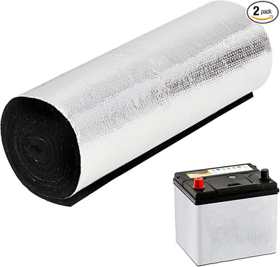 Battery Insulation Kit, Car Battery Insulation Blanket ,Car Battery Wrap for Cold Weather, ‌Preserve Against Radiant Heat, Acid Neutralization, and Easy Installation, 40"x7" (Thickness 5mm, 2)