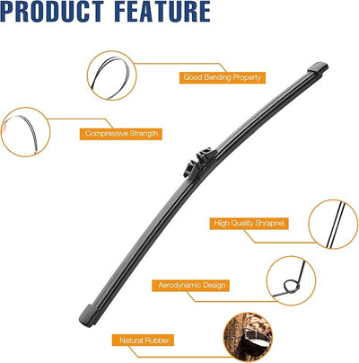 9 Inch Rear Wiper Blade Replacement for Ford Bronco Sport 2024 2023 2022 2021 Original Equipment Replacement Rear Windshield Wiper Blade-M1PZ-17528-FA