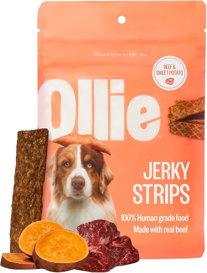 Beef & Sweet Potato Jerky Dog Treats, 5 oz Pack of 1, All Natural, Healthy Snacks, Made with Real Meat, Human Grade, for Dogs