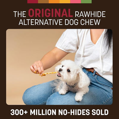 Earth Animal No Hide Stix - Long Lasting Rawhide Free Small Dog Chews Sticks, Beef - 10 Count