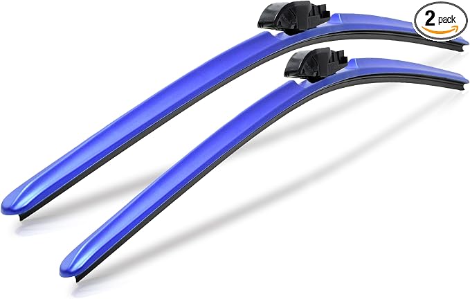 ClixWipers 22" + 20" (Set of 2) Blue All Weather Premium Automotive Replacement Windshield Wiper Blades, Passenger and Driver Side Winter Wiper Blades for Various Car Models