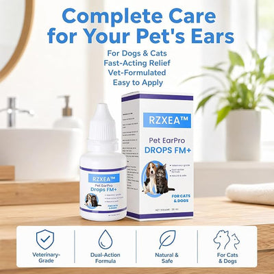 RZXEA Pet EarPro Drops, 2026 New Professional Ear Drops for Dogs and Cats, Relieves Itching (2 Bottle)