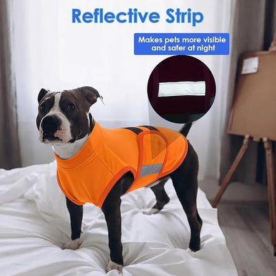 MIGOHI Dog Anxiety Relief Coat,Comfort Anxiety Vest for Dogs,Adjustable Dog Anxiety Calming Wrap for Fireworks,Thunderstorms,Travel, Separation, Anxiety Jacket for Large Dogs, XL,Orange