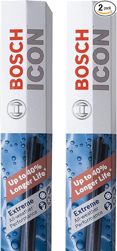 BOSCH 26A16A ICON Beam Wiper Blades - Set of 2 Blades (26A & 16A) | Driver and Passenger Side; Extreme All-Weather Performance and Up to 40% Longer Life