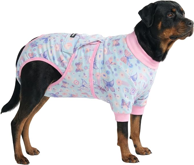 Spark Paws Dog Surgery Recovery Suit – Dog Recovery Suit After Surgery, Anti-Lick Dog Onesie, Abdominal Wound Protector, Soft Cone Alternative for Spay Neuter Male Female Pet Recovery - Butterfly 5XL