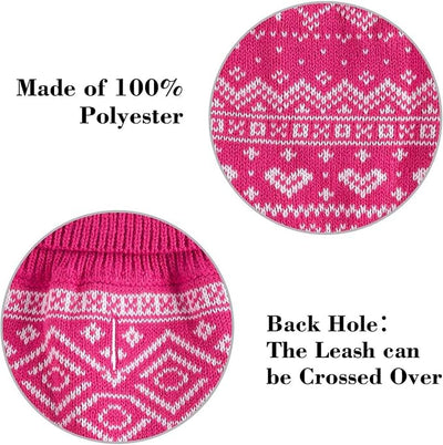 HOMIMP Dog Sweater Argyle - Warm Sweater Winter Clothes Puppy Soft Coat, Ugly Dog Sweater for Small Medium and Large Dogs, Pet Clothing Boy Girl Pink