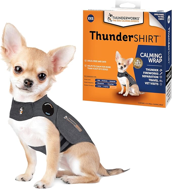 ThunderShirt for Dogs, XX Small, Heather Gray Classic - Dog Anxiety Relief Calming Vest