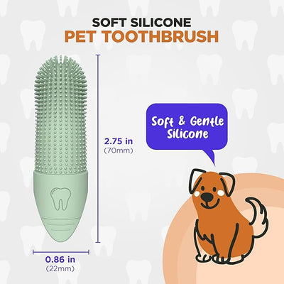 Jack & Milo Soft Silicone Finger Toothbrush for Dogs – Gentle & Effective Oral Care for Small Dogs, Puppies & Cats – Long-Lasting & Easy to Use – Orange – Ideal for Baby Pets