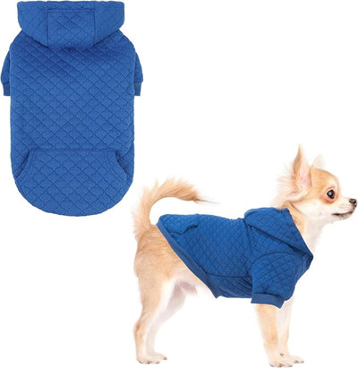 KOOLTAIL Small Dog Sweater, Ultra-Warm & Soft Winter Fall Sphynx Cat Clothes for Cats Only, Lightweight Dog Hoodie Sweatshirt for Small Dogs Boy Girl Yorkie, Chihuahua, Shih-Tzu, Puppy,Blue XS