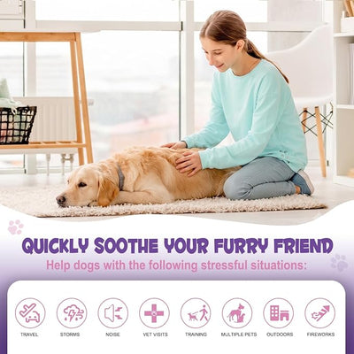 4 Pack Calming Collar for Dogs, Dog Calming Collar with Pheromones for Dog Anxiety Relief, Helps Reduce Stress, Barking & Unwanted Behavior, Waterproof, Adjustable, Up to 60 Days Each