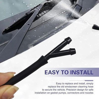 30 PCS Car Windshield Wash Tools, 13 Ft Rubber Hose with 30 T-type Y-type I-type Fitting, Seal Wiper Pump and Nozzle Leak-proof Connection Kit, Universal Flexible Hose for Cleaning (Black)